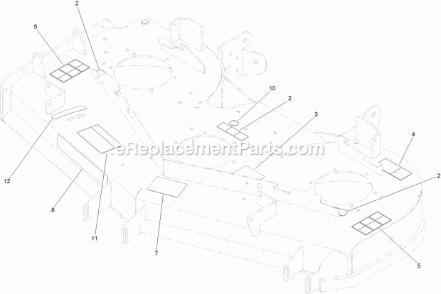 Deck Decal Assembly No. 114-5810 Diagram and Parts List for 74953 315000001-315999999 Toro Lawn Mower