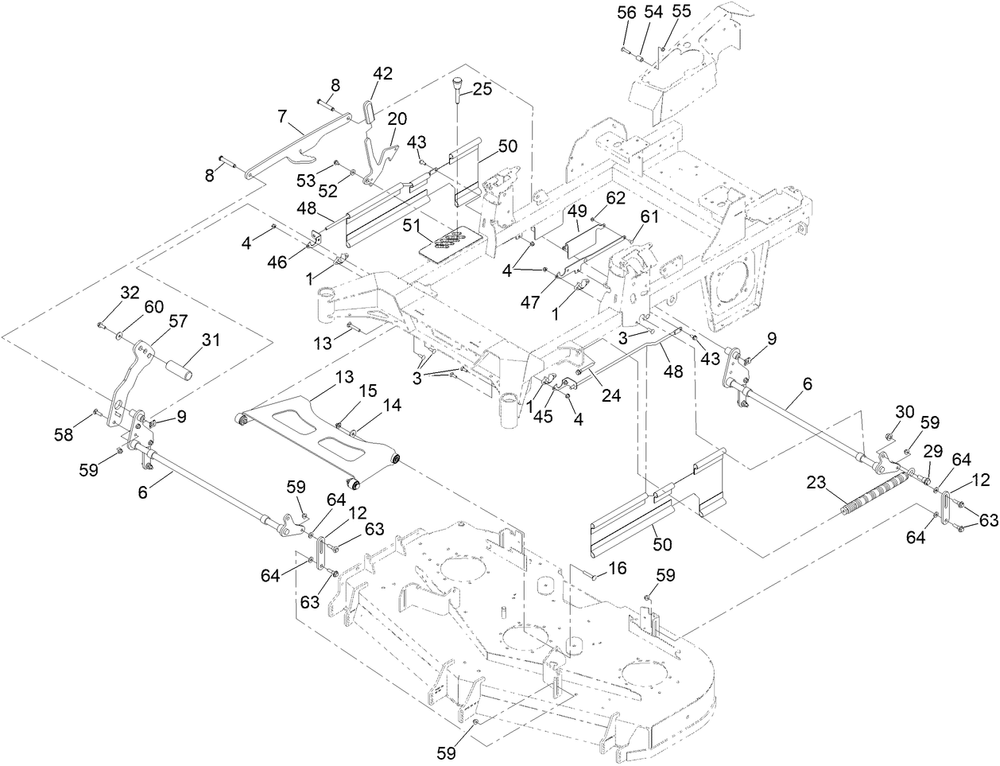 Deck Lift Assembly Diagram and Parts List for 74048TE 414071690 - 999999999 Toro Lawn Tractor