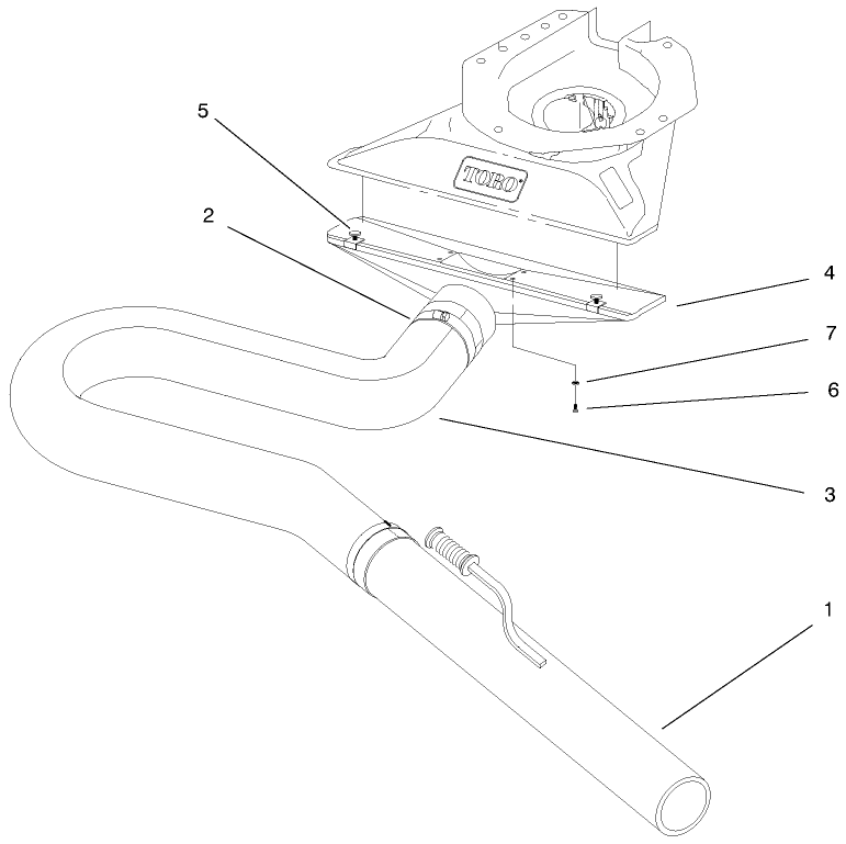 Vacuum Hose Kit Assembly Diagram and Parts List for 53085  Toro Leaf Blower / Vacuum