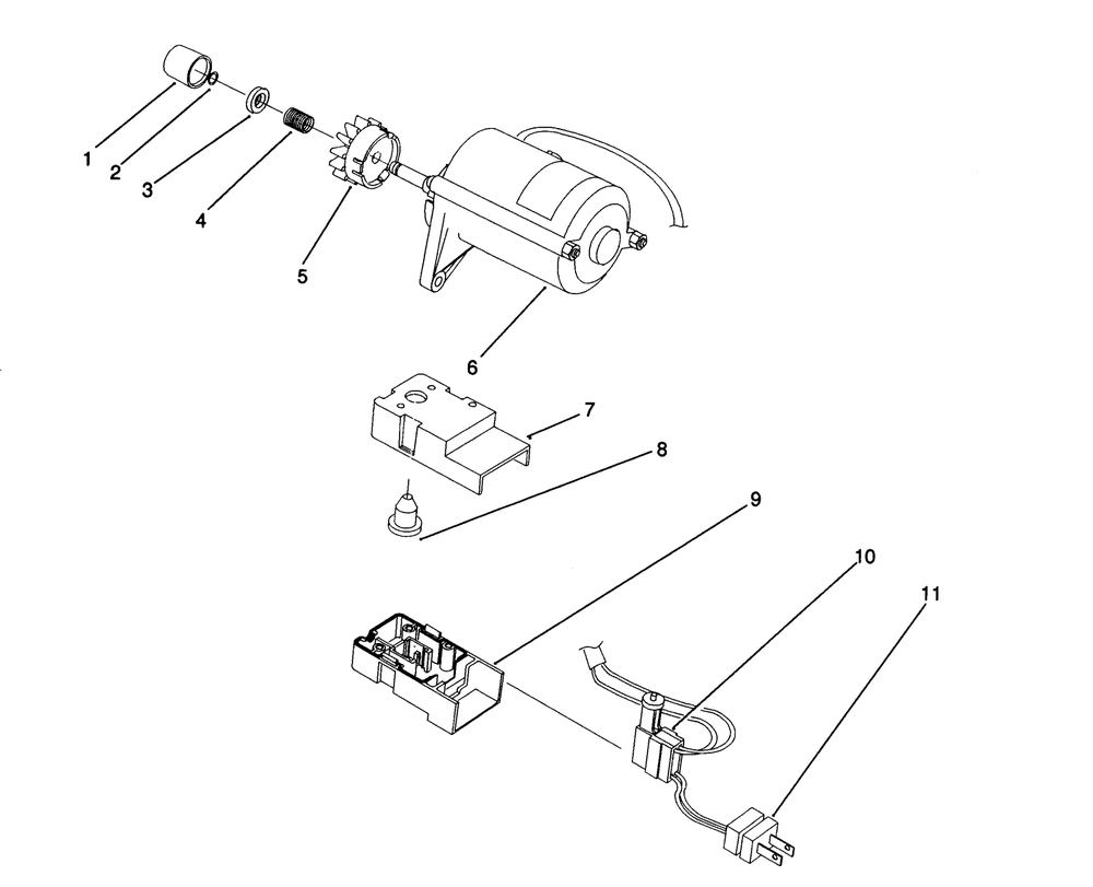 Starter Motor Assembly Diagram and Parts List for 38195 2000001 - 2999999 Toro Snow Blower