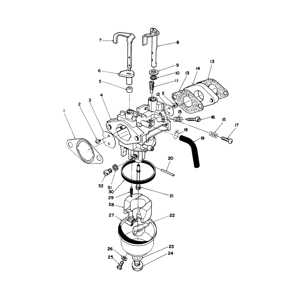 Carburetor Assembly (Model No. Vmk9-5) Diagram and Parts List for 20925B 0000001 - 0999999 Toro Lawn Mower