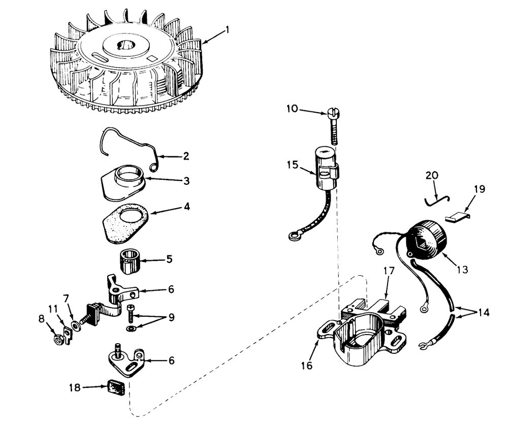 Magneto No. 610716 Diagram and Parts List for 18213 8000001 - 8999999 Toro Lawn Mower
