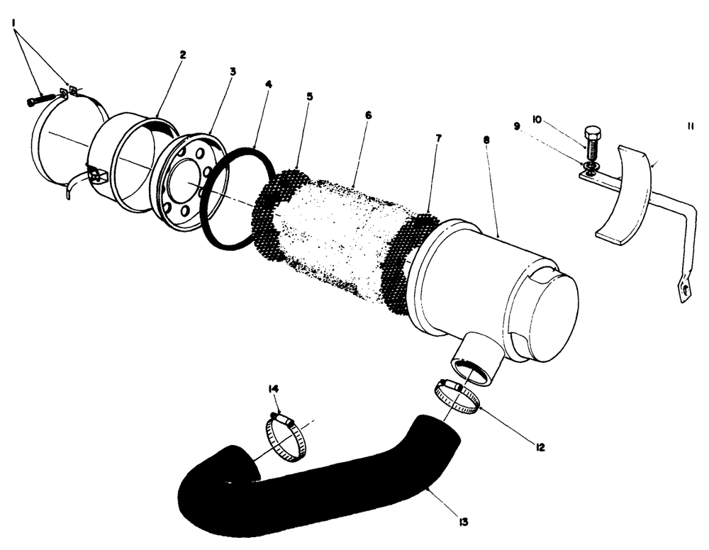 Air Cleaner Assembly Diagram and Parts List for 30113 9000001 - 9999999 Toro Lawn Tractor Accessories