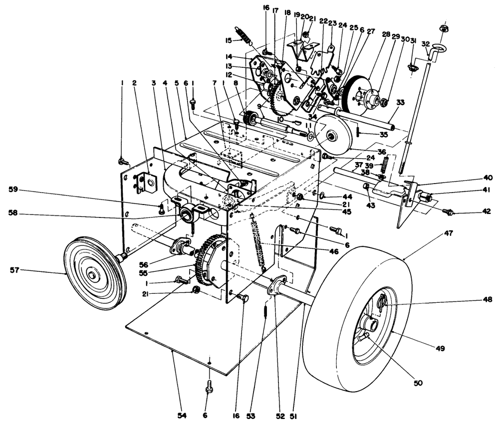 Traction Assembly Diagram and Parts List for 38035 8000001 - 8999999 Toro Snow Blower