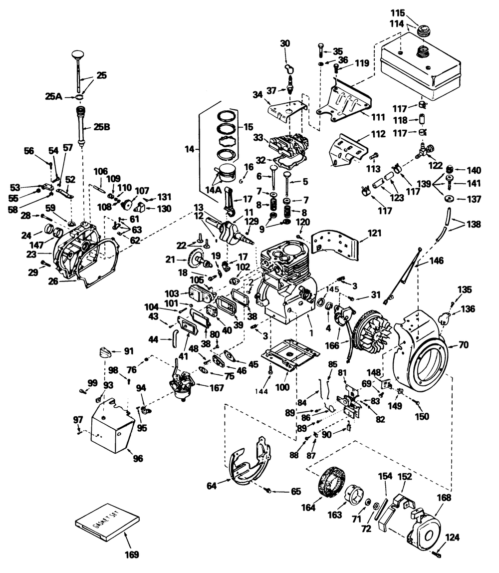 Engine, Tecumseh Model No. H70-130176f (7 H.P. Snowthrower Model No. 38050) Diagram and Parts List for 38050 4000001 - 4999999 Toro Snow Blower