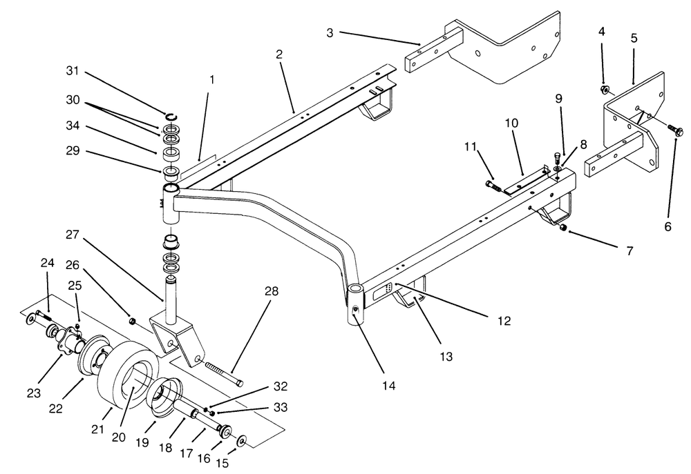 Carrier Frame Assembly Diagram and Parts List for 30139 790001 - 799999 Toro Lawn Mower