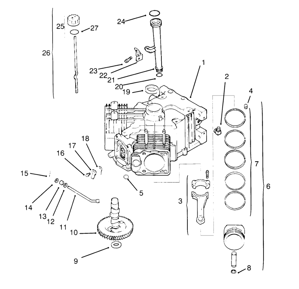 Crankcase Kohler Engine Cv16s-Ps61514 Diagram and Parts List for 72084 6900001 - 6999999 Toro Lawn Tractor