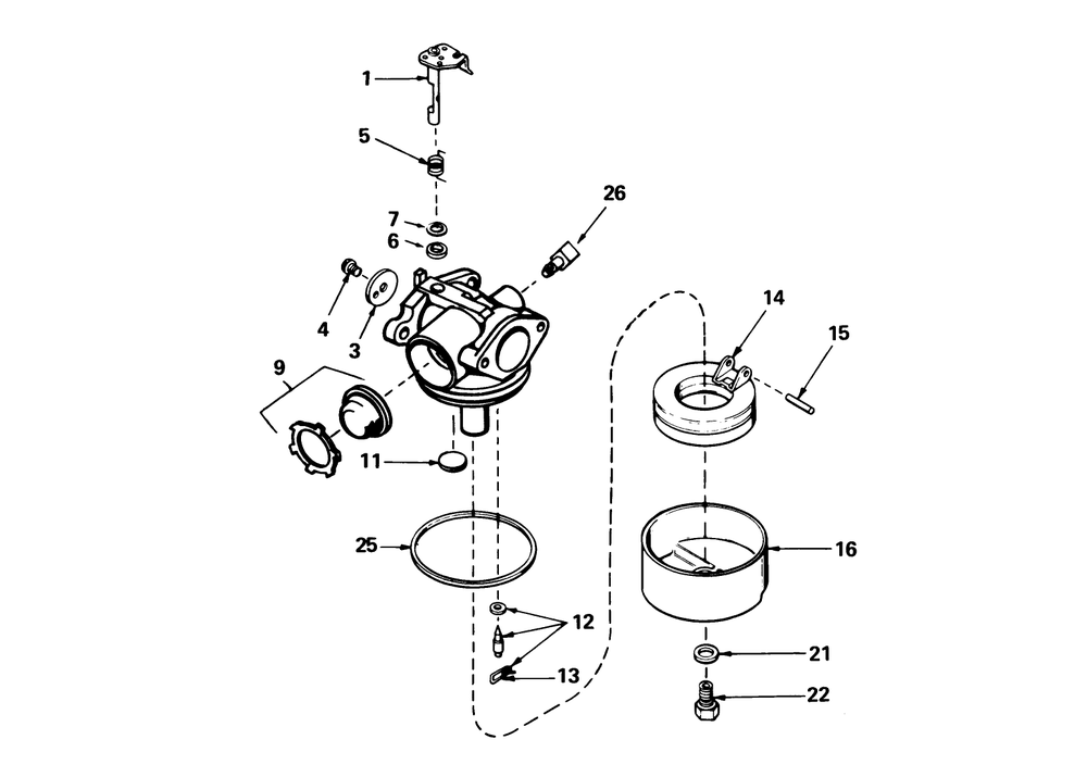 Carburetor No. 632098 Diagram and Parts List for 20586 8000001 - 8999999 Toro Lawn Mower