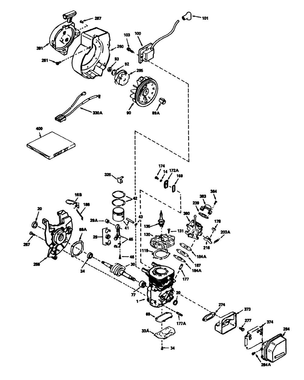 Engine Tecumseh Model No. Hsk600 Type 1668p (Model No. 38170 Only) Diagram and Parts List for 38171 2000001 - 2999999 Toro Snow Blower