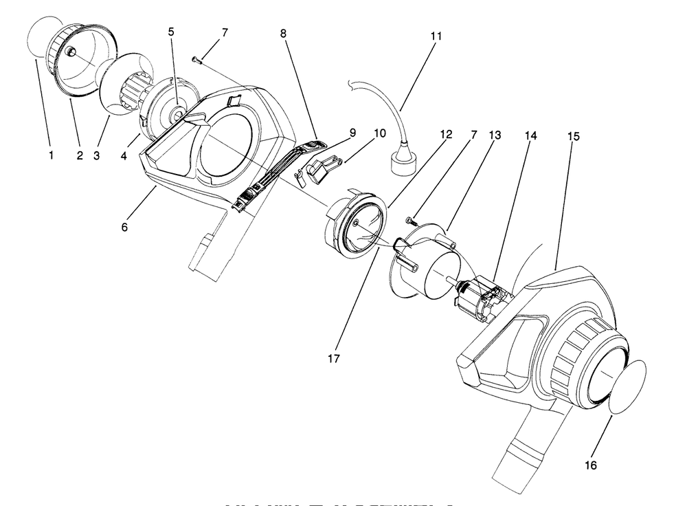 Blower Assembly Diagram and Parts List for 51547 2000001 - 2999999 Toro Lawn Tractor Accessories