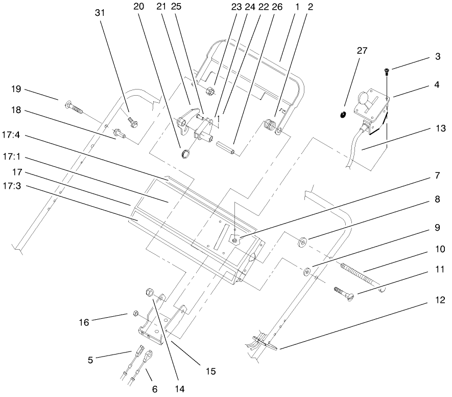 Panel & Controls Assembly Diagram and Parts List for 22172 9900001 - 9999999 Toro Lawn Mower