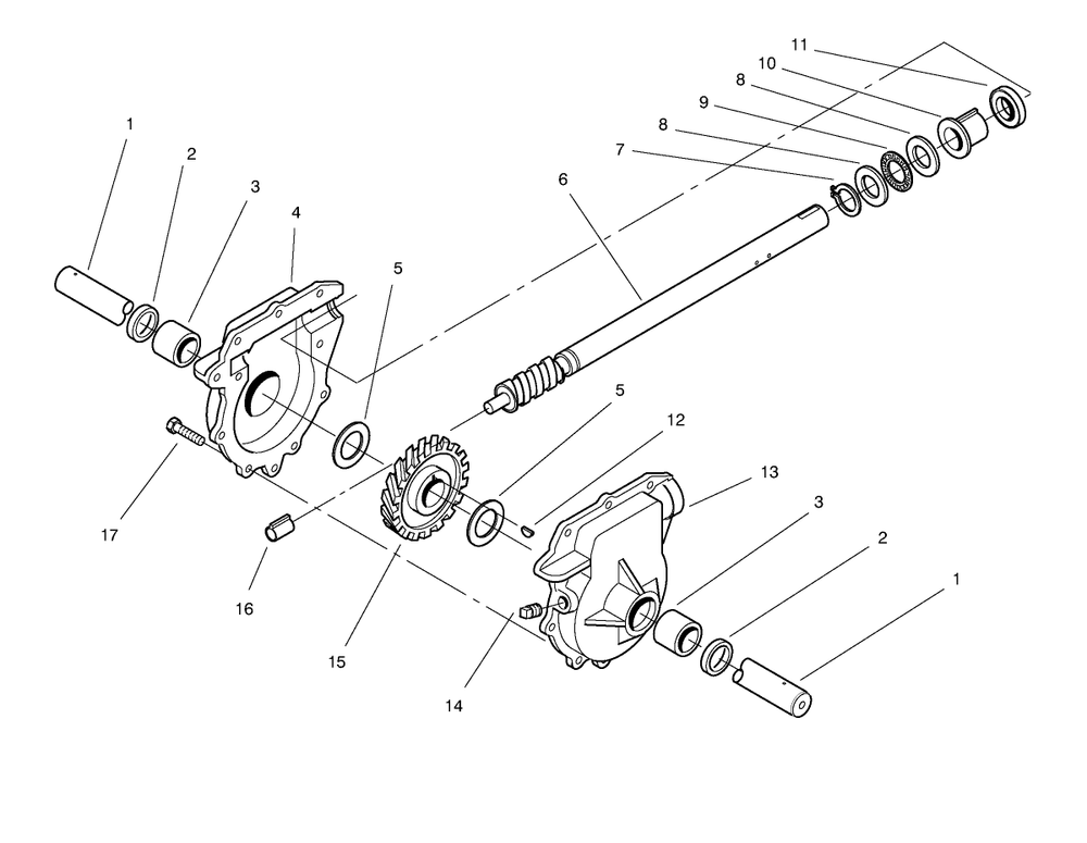 24" Auger Gearcase Assembly No. 74-1560 Diagram and Parts List for 38540 8900001 - 8999999 Toro Snow Blower