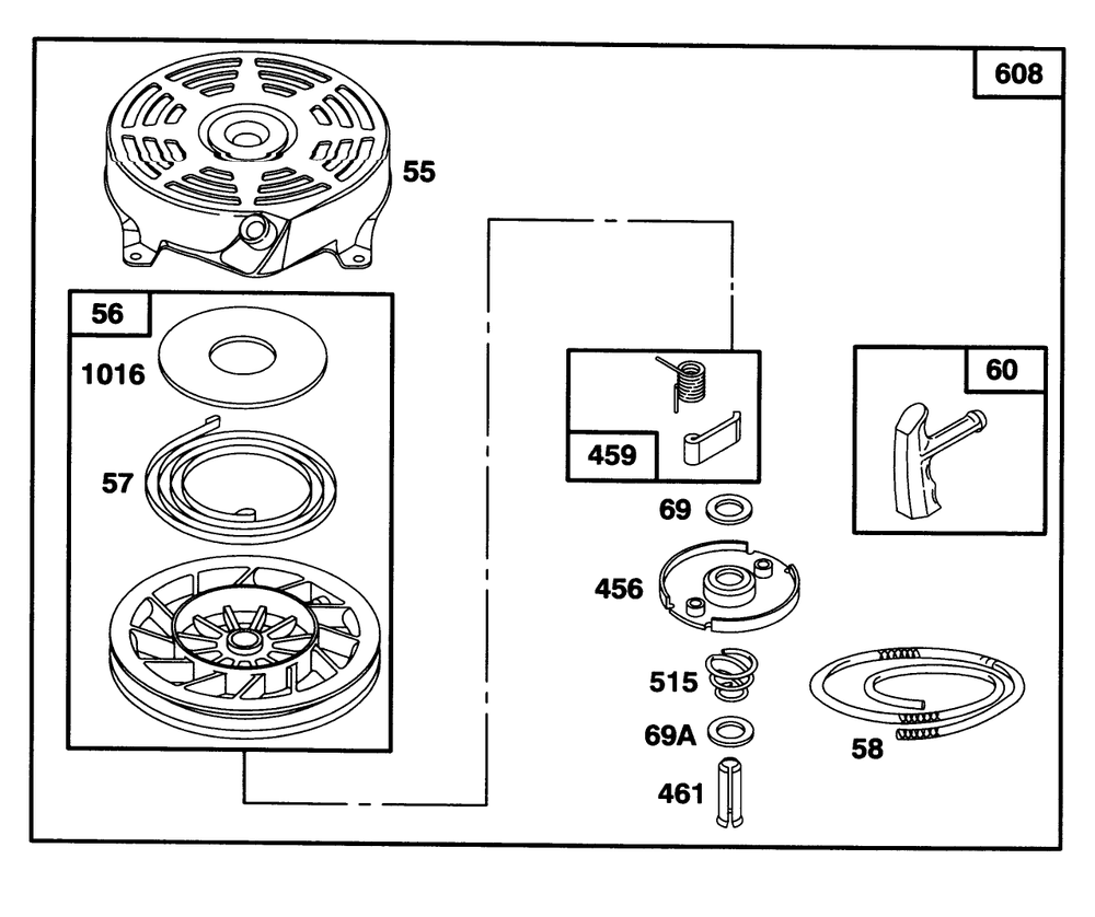 Engine Briggs & Stratton Model 127702-0645-01 Diagram and Parts List for 16400 6900001 - 6999999 Toro Lawn Mower
