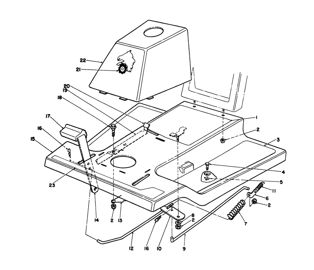 Front Body Assembly Diagram and Parts List for 56132 1000001 - 1999999 Toro Lawn Tractor