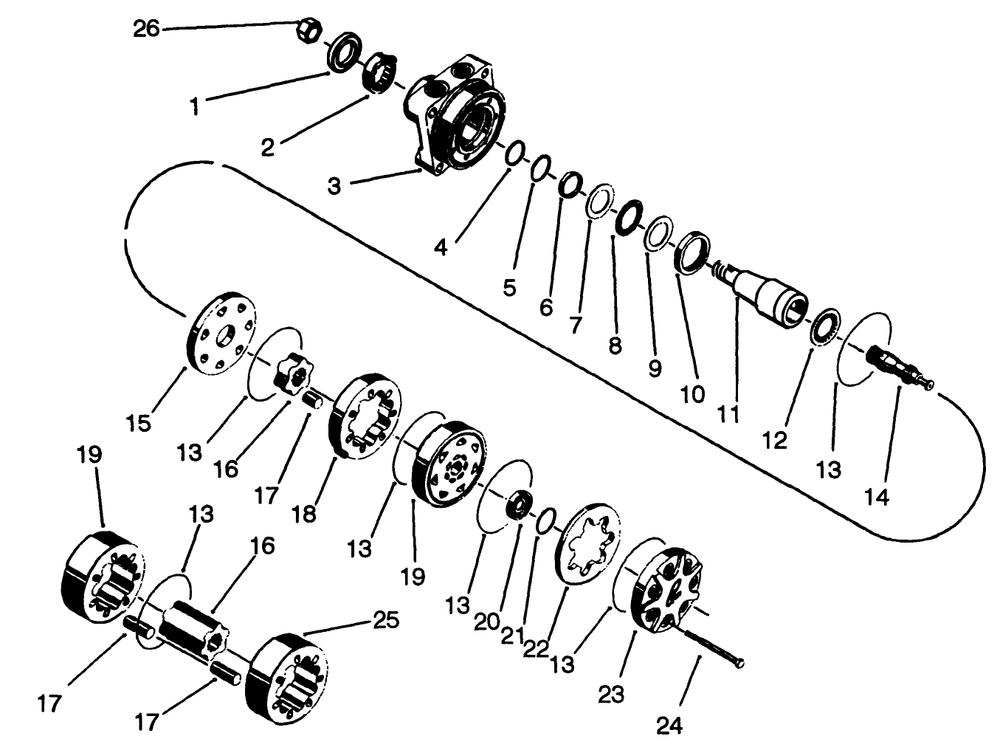 Traction Drive Motor (Torqumotor) Diagram and Parts List for 30185 20000001 - 29999999 Toro Lawn Tractor Accessories