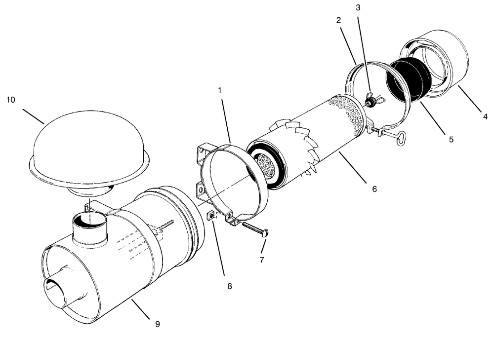 Air Cleaner, Model No. 11-4659 Diagram and Parts List for 30611 690001 - 699999 Toro Lawn Tractor