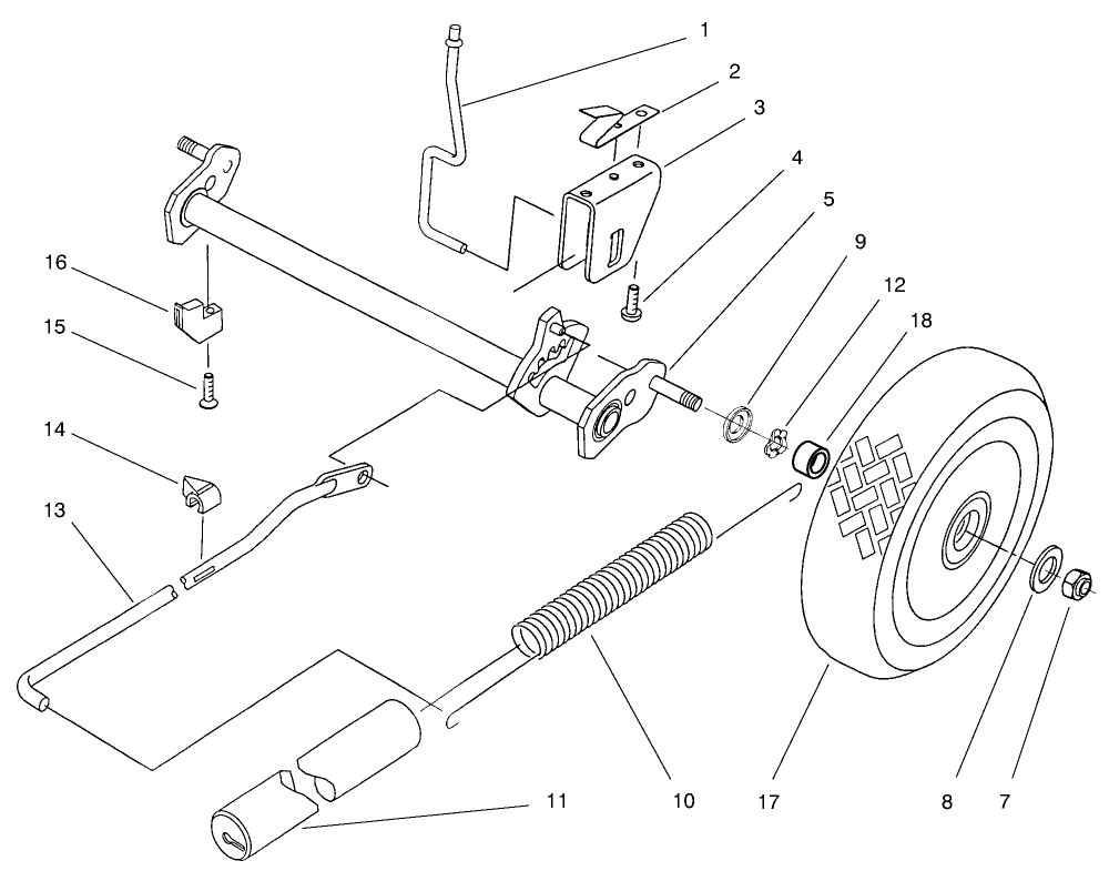Wheel And Axle Assembly Diagram and Parts List for 21050B 6900001 - 6999999 Toro Lawn Mower