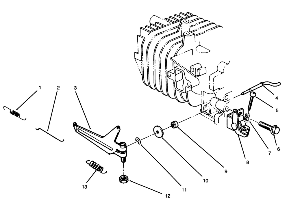 Governor Assembly Model No. 47ps5-4 Diagram and Parts List for 38180 6900001 - 6999999 Toro Snow Blower