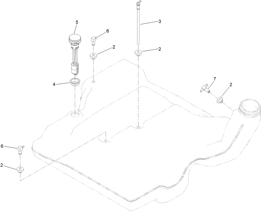 Fuel Tank Assembly Diagram and Parts List for 74048TE 410170000-411435567 Toro Lawn Tractor