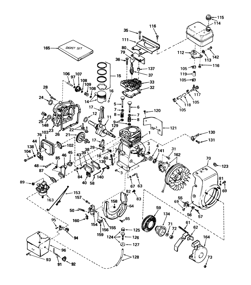 Engine Tecumseh Model Hs40-55513f Diagram and Parts List for 38010 0000001 - 0999999 Toro Snow Blower