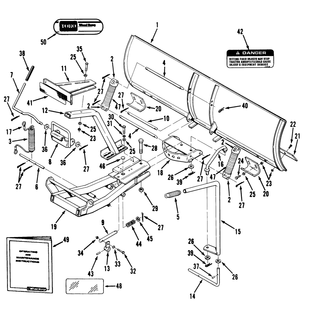 56" (142 Cm) Snow Blade Vehicle Identification Number 16-56by01 Diagram and Parts List for 16-56BY01  Toro Snow Blower