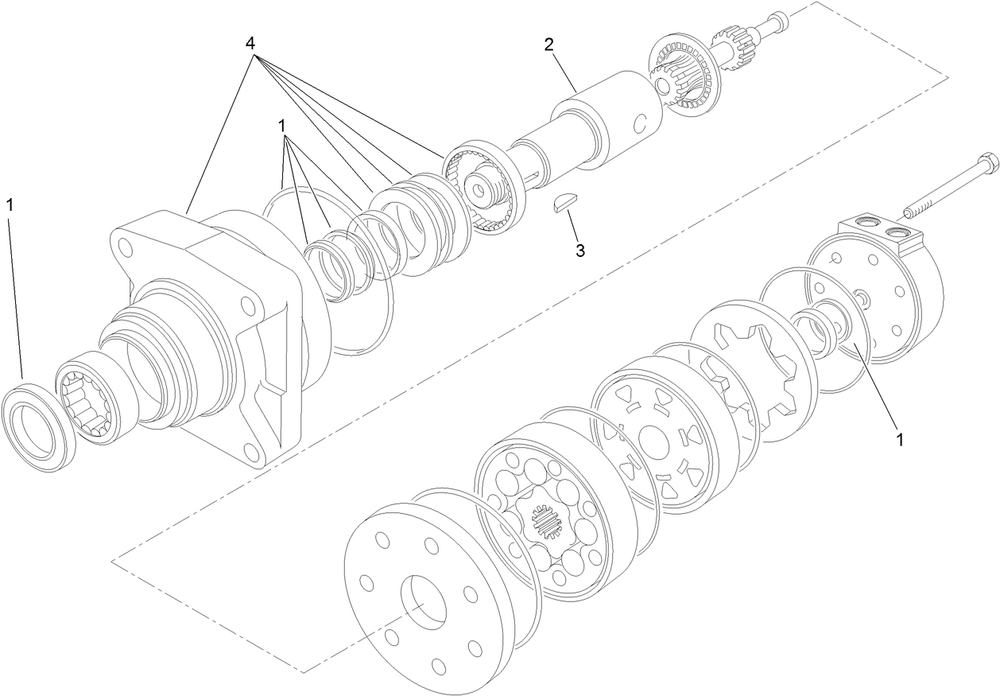 Hydraulic Motor Assembly No. 114-1756 Diagram and Parts List for 22322 407400000 - 407999999 Toro Lawn Tractor Accessories
