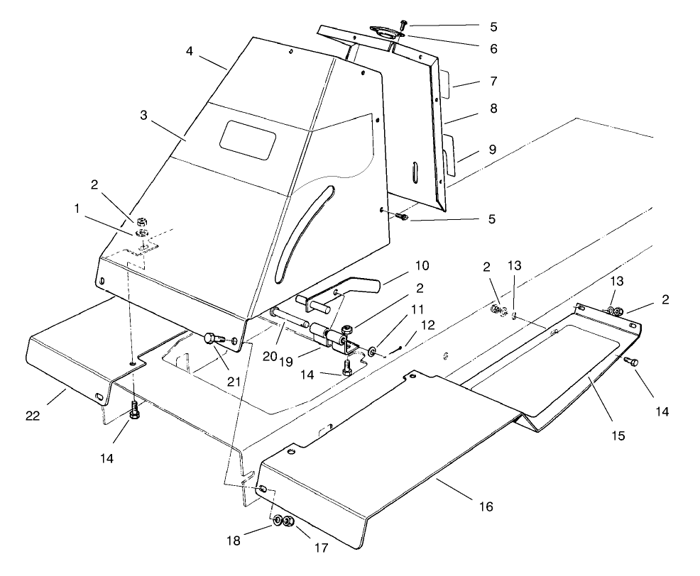 Front Tower Assembly Diagram and Parts List for 70082 8900001 - 8999999 Toro Lawn Tractor
