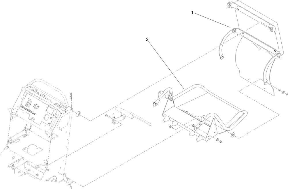 Cushion And Platform Assembly Diagram and Parts List for 74583 (314000001-314999999)(2014) Toro Lawn Mower