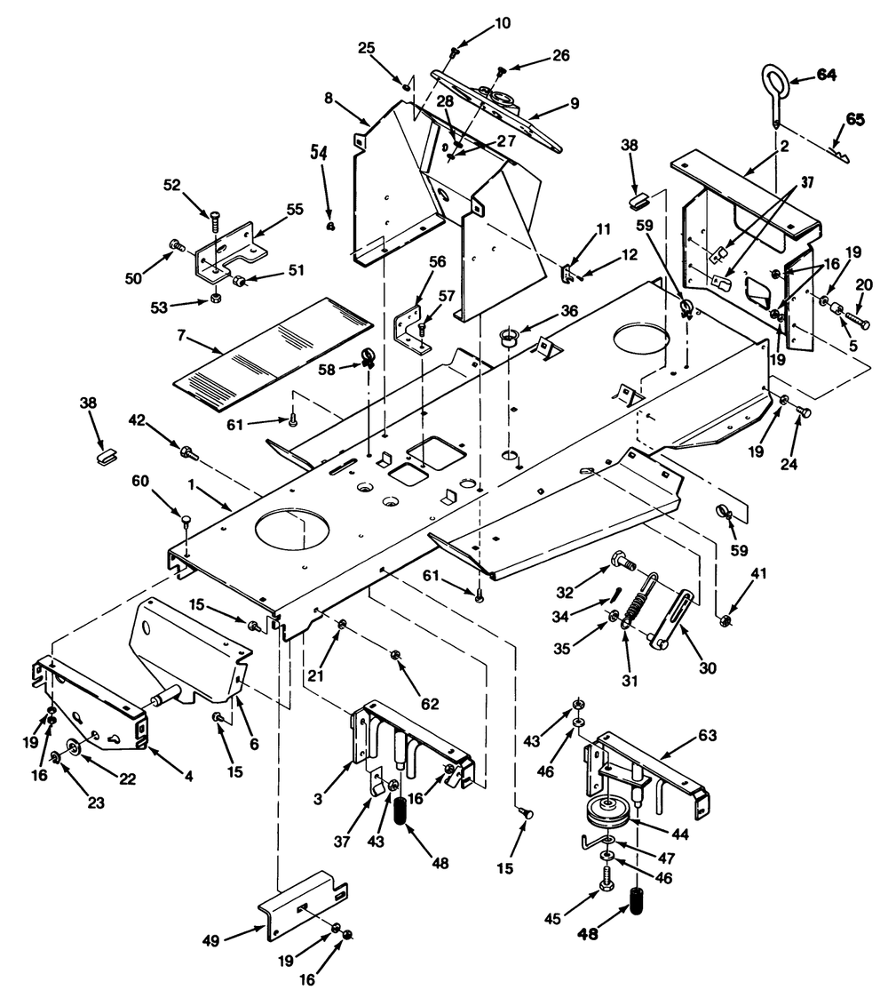 Frame Assembly Diagram and Parts List for R2-12O502 2000001 - 2999999 Toro Lawn Tractor
