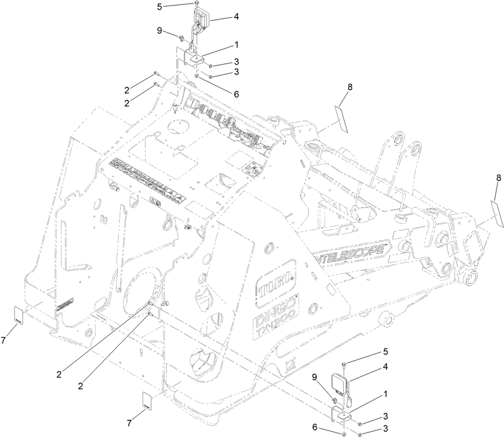 Light Kit Assembly No. 140-4508 Diagram and Parts List for 140-4508  Toro Lawn Tractor Accessories