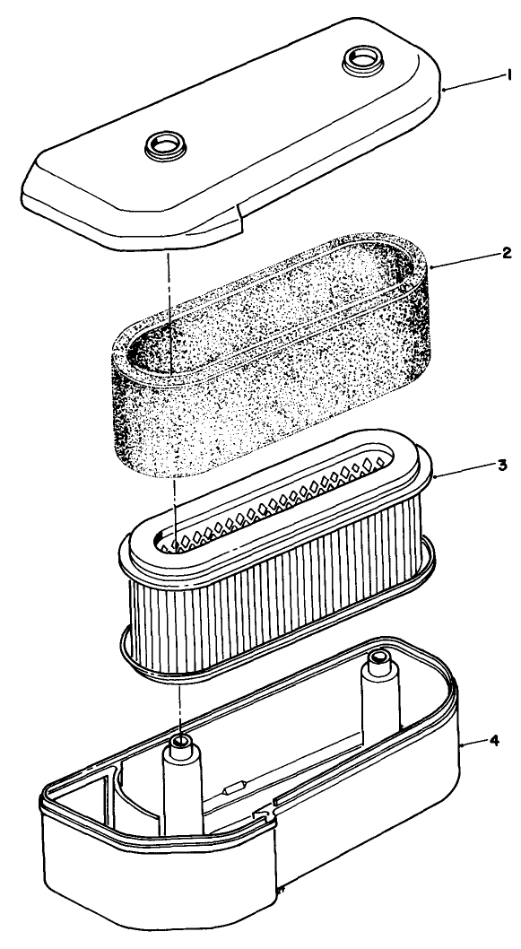 Air Cleaner Assembly Diagram and Parts List for 30106 0000001 - 0999999 Toro Lawn Tractor Accessories
