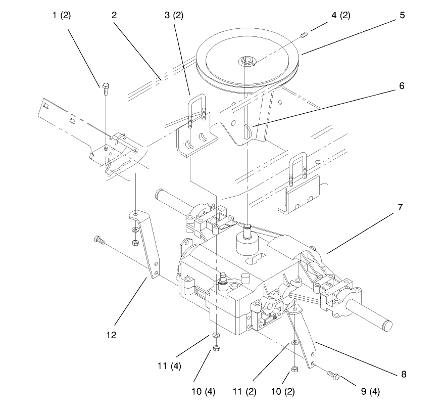 Transaxle-Gear Diagram and Parts List for 72045 8900001 - 8900399 Toro Lawn Tractor