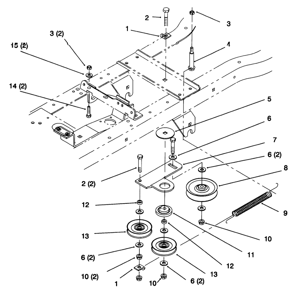 Hydro Drive Components Diagram and Parts List for 72064 6900001 - 6999999 Toro Lawn Tractor