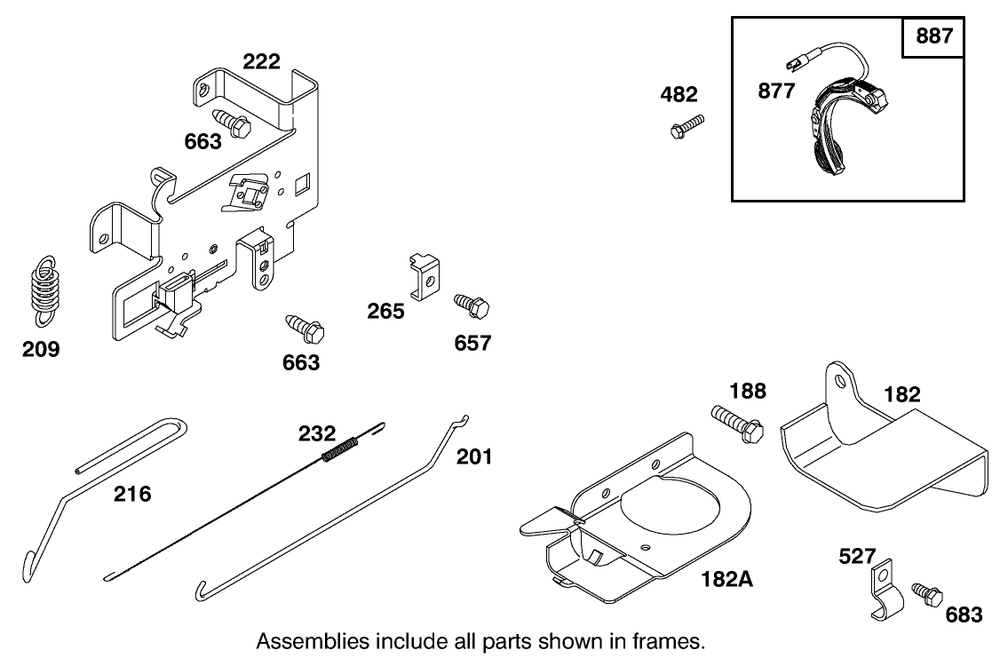 Engine Briggs & Stratton Model 28m707-0127-01 Diagram and Parts List for 71205 6900001 - 6999999 Toro Lawn Tractor
