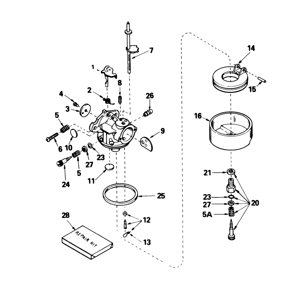 Carburetor No. 632379 (5 H.P. Snowthrower Model No. 38040) Diagram and Parts List for 38050 5000001 - 5999999 Toro Snow Blower