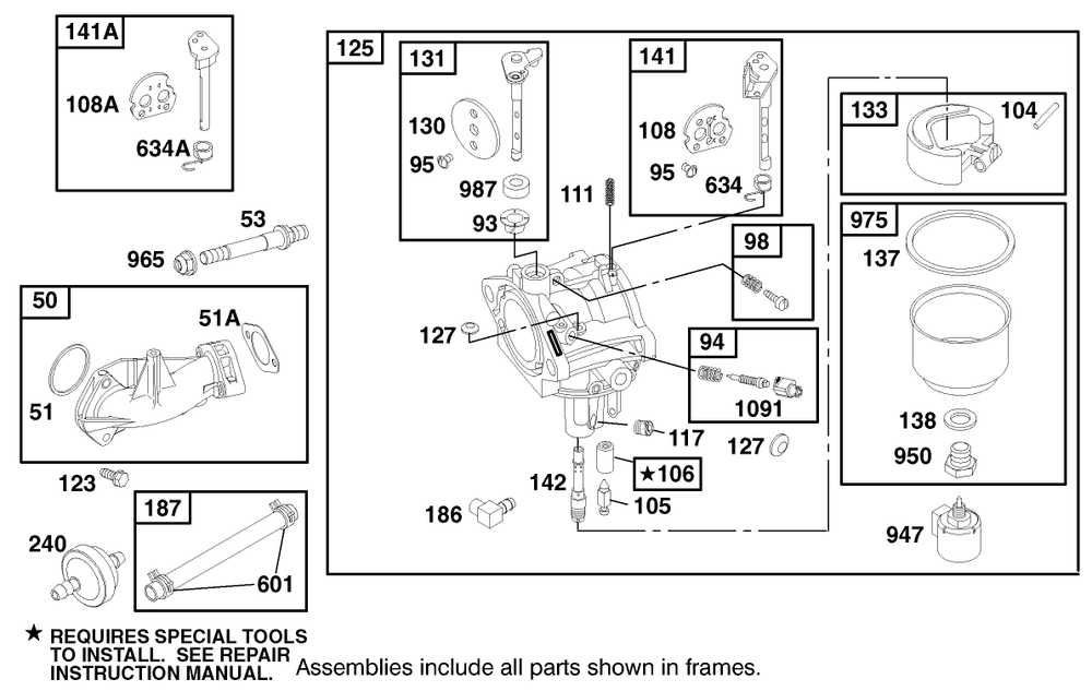 Engine Briggs & Stratton Model 28q777-0690-E1 Diagram and Parts List for 71221 9900001 - 9999999 Toro Lawn Tractor