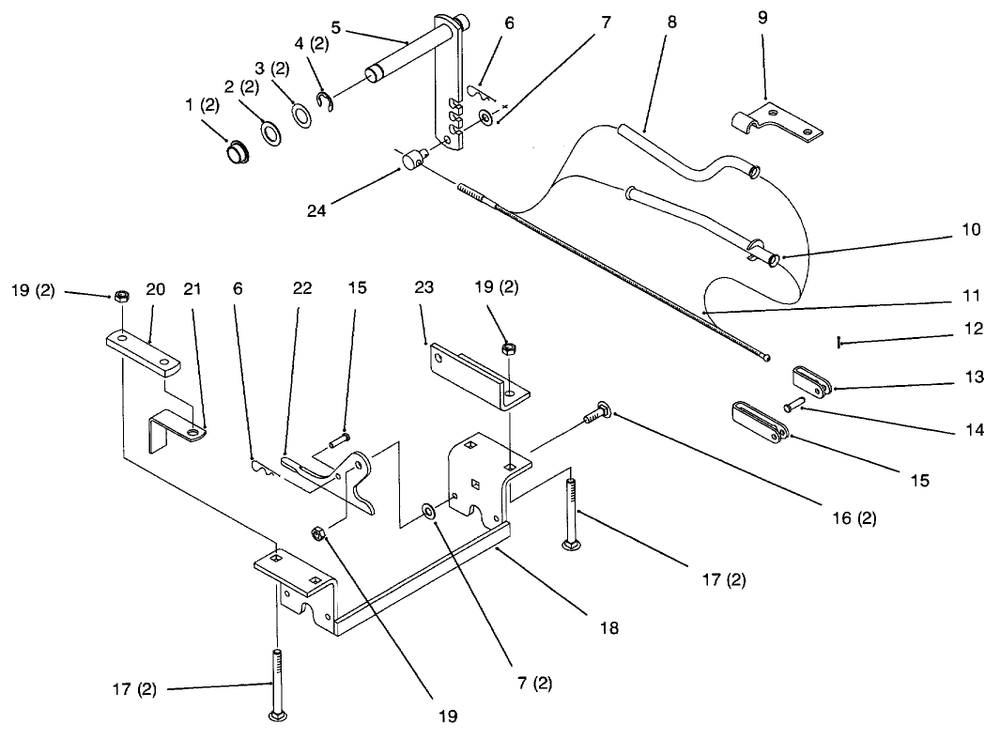Rear Axle Mount Hitch Diagram and Parts List for 79370 6900001 - 6999999 Toro Lawn Tractor