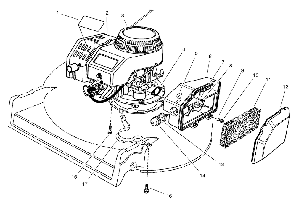 Engine Assembly Diagram and Parts List for 22043 8900001 - 8999999 Toro Lawn Mower