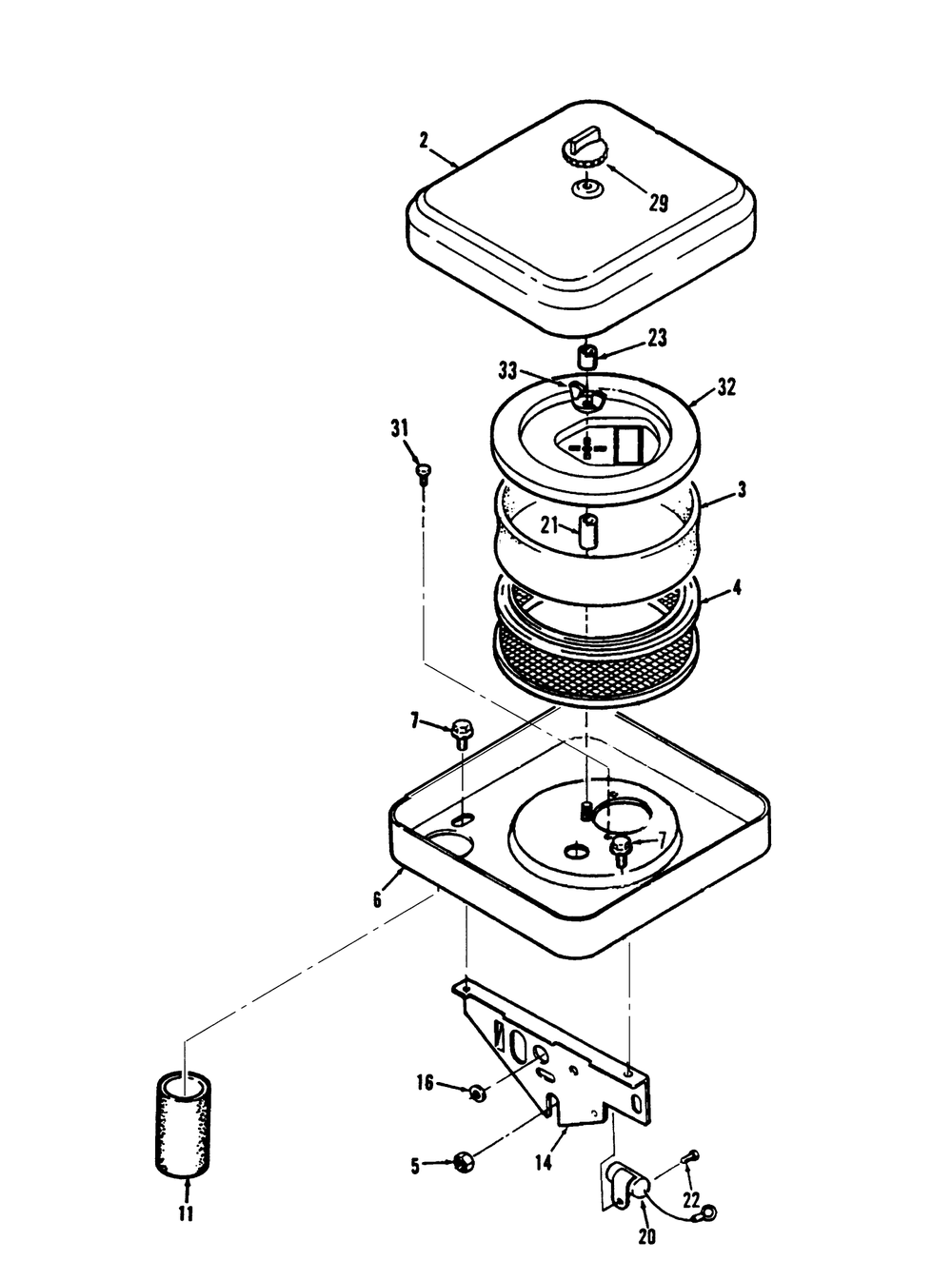 Air Cleaner Diagram and Parts List for 73520 39000001 - 39999999 Toro Lawn Tractor