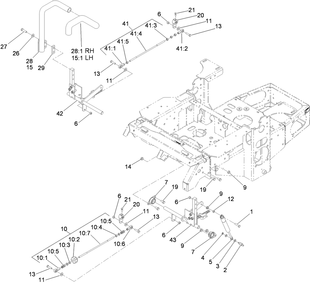 Motion Control Assembly Diagram and Parts List for 74450TE (310000001-310999999)(2010) Toro Lawn Mower