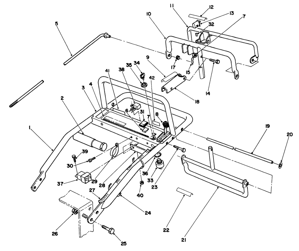 Handle Assembly Diagram and Parts List for 30156 200001 - 299999 Toro Lawn Tractor Accessories