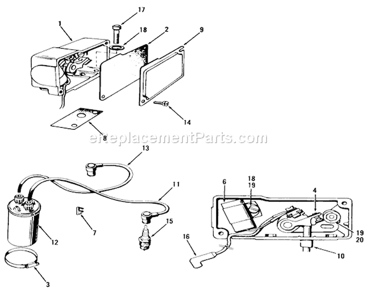 D-160 Onan Engine, Ignition Group Diagram and Parts List for 81-16OS01 1978 Toro Lawn Tractor