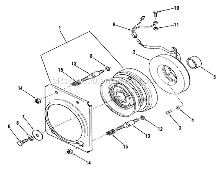 Electric Pto Clutch (d-160) Diagram and Parts List for 81-16OS01 1978 Toro Lawn Tractor