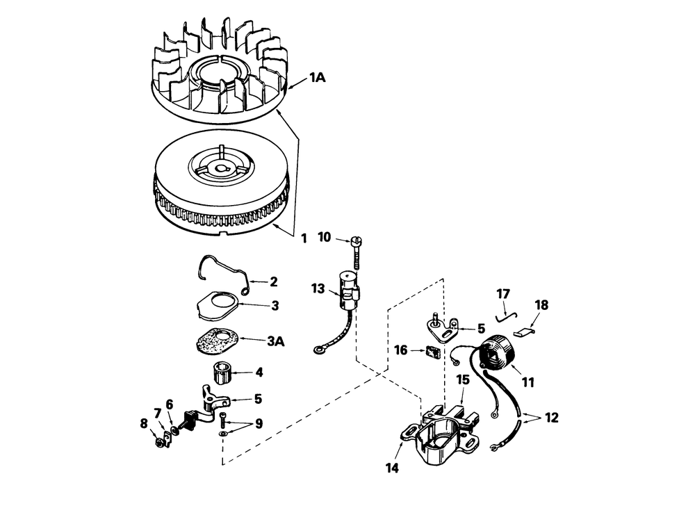 Magneto No. 611030 Diagram and Parts List for 38056 4000001 - 4999999 Toro Snow Blower