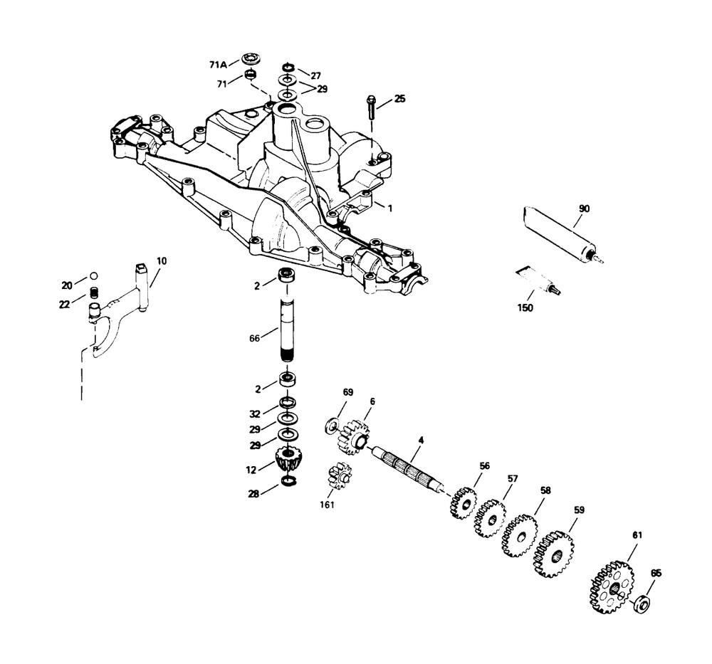 Peerless Transaxle Model No. 915-020 Diagram and Parts List for 71184 6900001 - 6999999 Toro Lawn Tractor