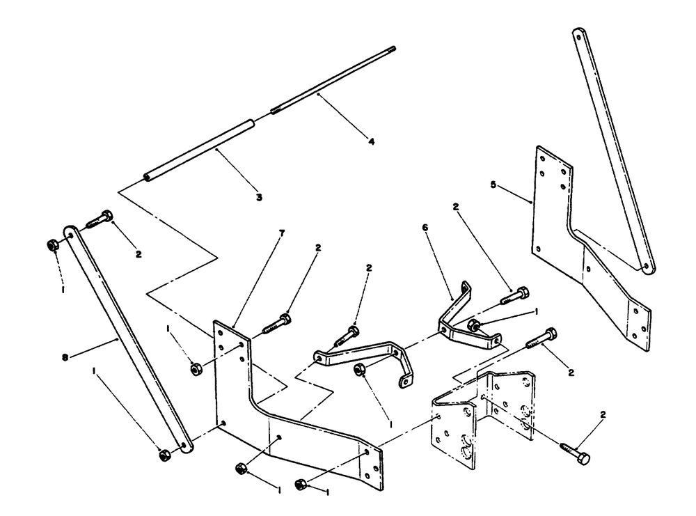 Mounting Bracket Assembly Diagram and Parts List for 79150 3900001 - 3999999 Toro Lawn Tractor