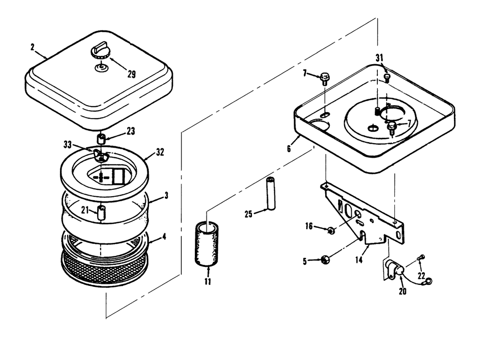 Air Cleaner Diagram and Parts List for 73421 3900001 - 3999999 Toro Lawn Tractor