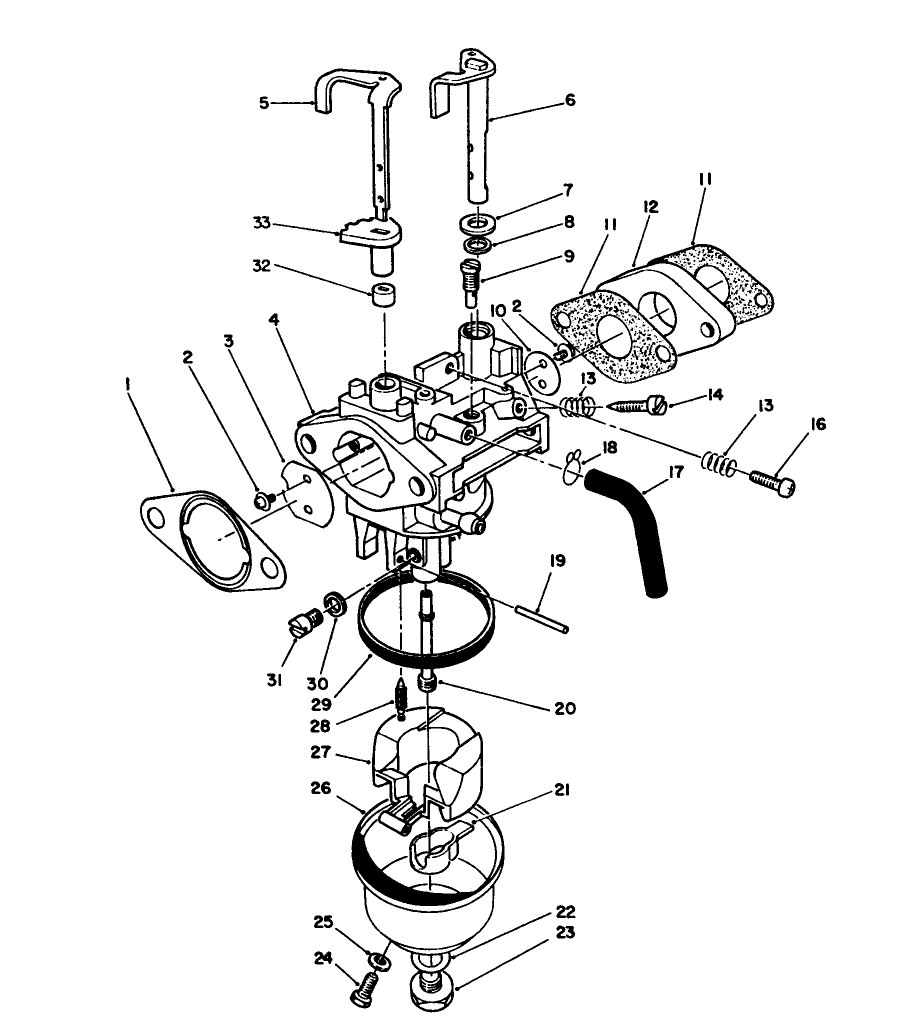 Carburetor Assembly (Engine Model No. Vmg6 & Vmh7) Diagram and Parts List for 26624C 9000001 - 9999999 Toro Lawn Mower