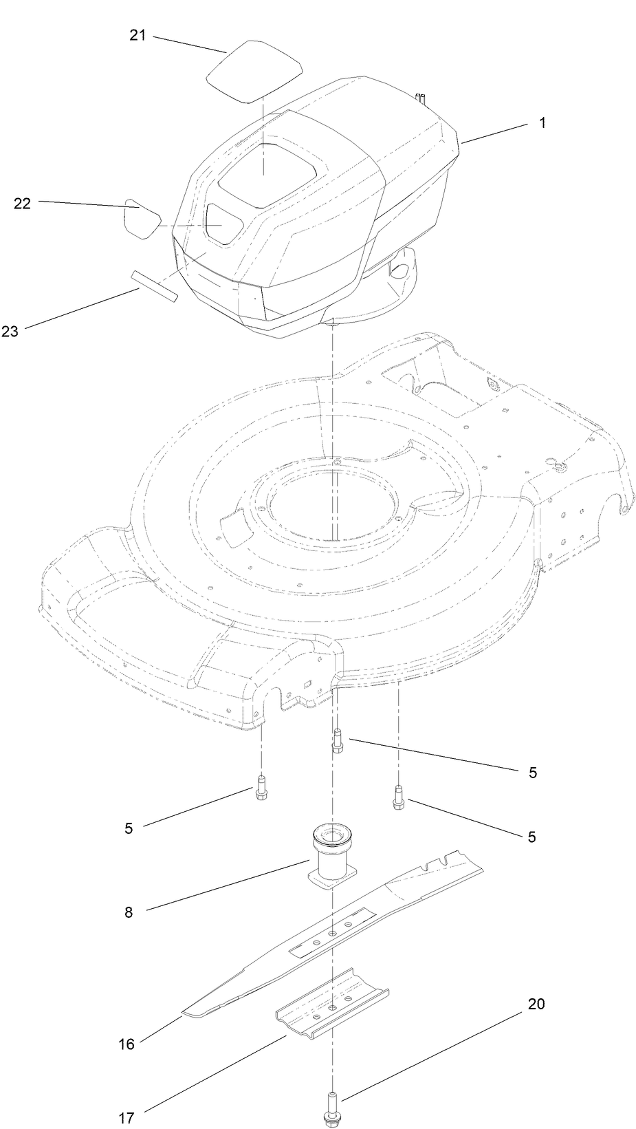 Blade Drive Assembly Diagram and Parts List for 21466 410404081 - 411699999 Toro Lawn Mower