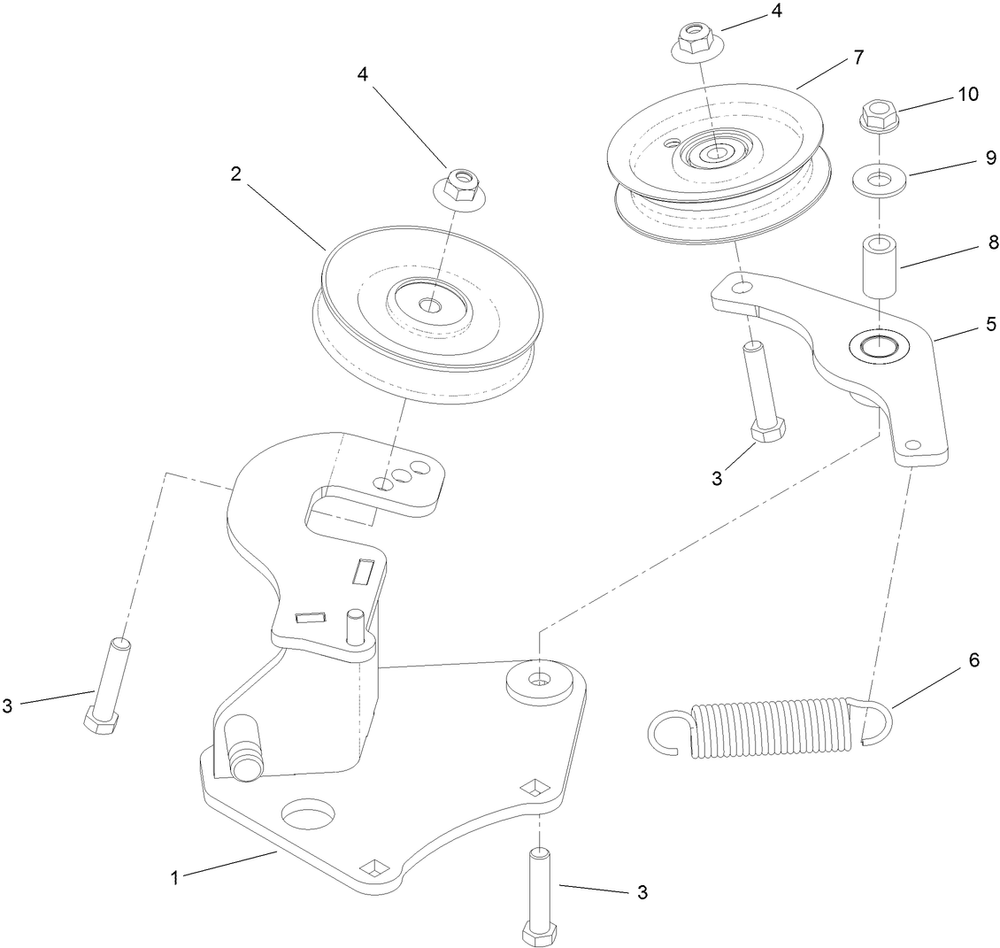 Idler Assembly No. 136-0595 Diagram and Parts List for 78527 400000000 - 416399999 Toro Lawn Tractor Accessories